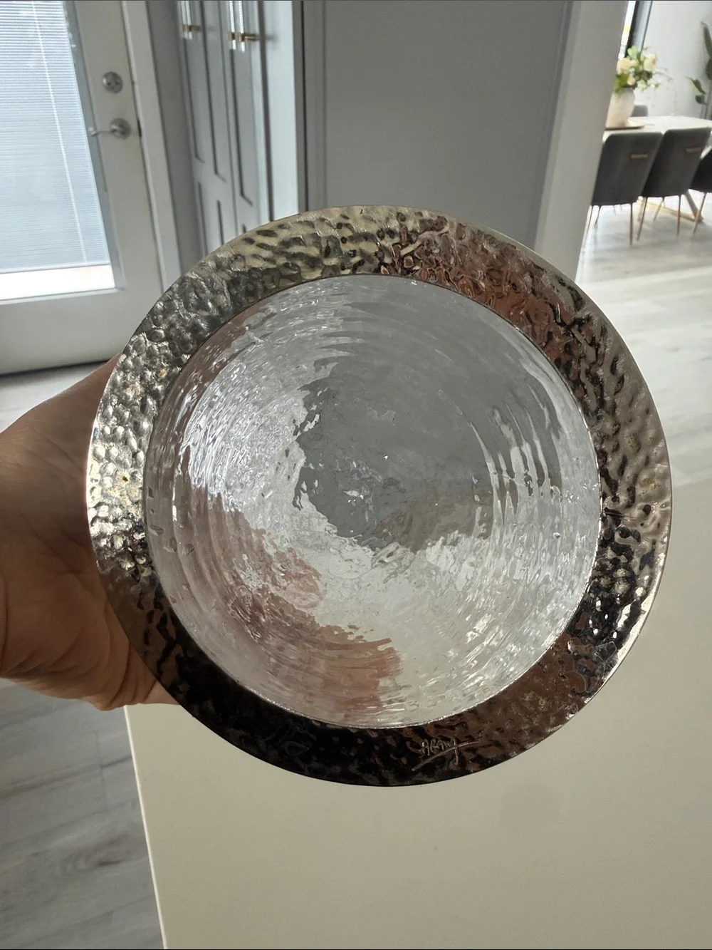 Michael Aram Hammered Glass Canister with Silver Floral Lid